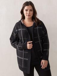Plaid Jacquard Hooded Cardigan - In Every Story