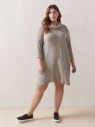 Cowl Neck 3/4 Sleeve Knit Dress - In Every Story
