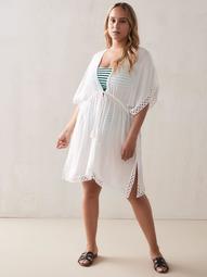 Solid Cover-Up with Crochet Trim - Addition Elle