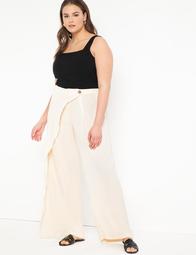 Wide Leg Pant with Overlay