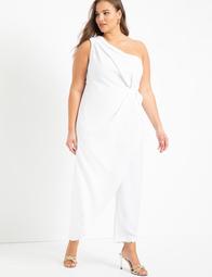One Shoulder Jumpsuit With Skirt
