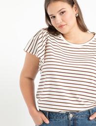 Striped Flare Sleeve Top