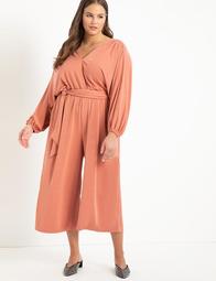 Knit Wide Legged Cropped Jumpsuit