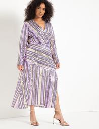 Striped Sequin Midi Dress