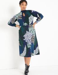 A-line Dress with Puff Sleeves