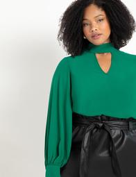 Dramatic Sleeve Blouse with Cutout