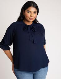 Bow Blouse with Puff Sleeve