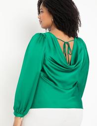 Cowl Back Top with Drama Sleeve