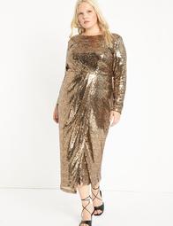 Sequin Maxi Dress with Wrap Skirt