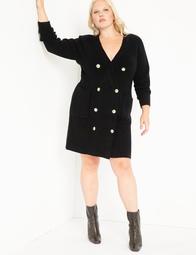 Military Button Sweater Dress