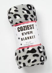 Gray Cheetah Plush Blanket