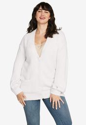 Soft Relaxed Button-Front Cardigan