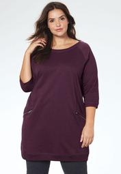 French Terry Zip Pocket Tunic