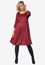 Fit-and-Flare Knit Dress