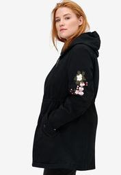 Embroidered Twill Anorak Jacket