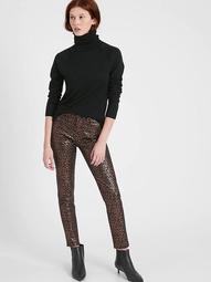Mid-Rise Skinny Metallic Leopard Jean
