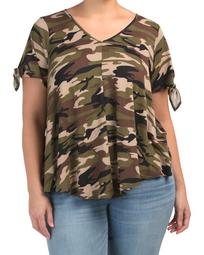 Plus Made In Usa Camo Short Sleeve Swing Top