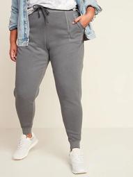 High-Waisted Garment-Dyed Utility Plus-Size Jogger Sweatpants