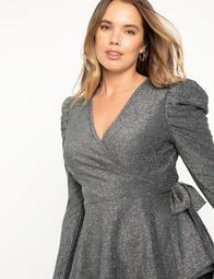 Wrap Top with Draped Sleeve