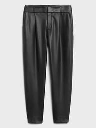 High-Rise Tapered Vegan Leather Pant