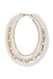 Pearl And Link Layered Necklace