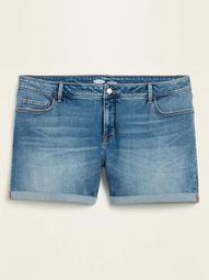 High-Rise Secret-Slim Pockets Plus-Size Jean Shorts -- 5-inch inseam
