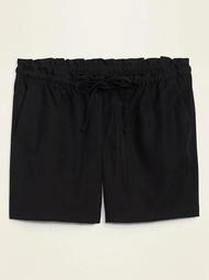 High-Waisted Soft-Woven Plus-Size Shorts -- 7-inch inseam 