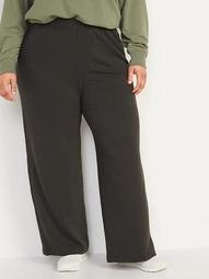 High-Waisted Soft-Brushed Wide-Leg Plus-Size Sweatpants 