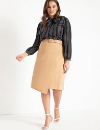 Wrap Front Skirt with Buckle
