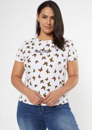Plus Ivory Vibe High Butterfly Baby Tee
