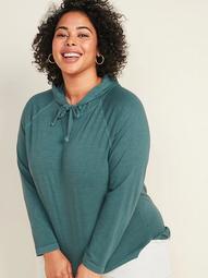 Lightweight Specially Dyed Jersey Pullover Plus-Size Hoodie
