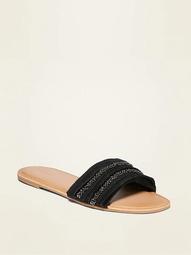 Textured Slide Sandals for Women