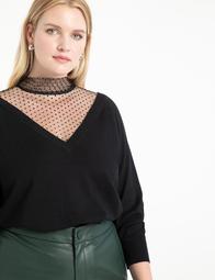 Lace Neckline Sweater