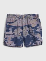 Camp Print Shorts in Linen-Cotton