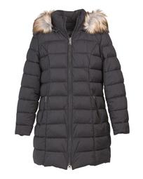 Women's Plus Puffer Coat With Faux Fur Hood