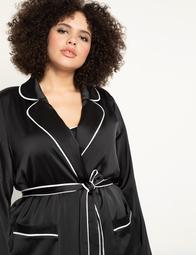 Lounge Robe Jacket with Piping Detail