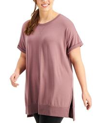 Plus Size Solid Distressed Top, Created for Macy's