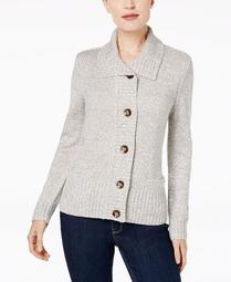 Plus Size Button-Front Marled Cardigan Sweater, Created For Macy's