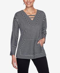 Plus Sizes Women's Striped Pullover