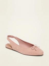 Faux-Suede Slingback Flats for Women