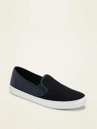 Faux-Suede/Faux-Leather Slip-On Sneakers for Women