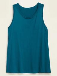 Mixed-Knit Plus-Size Performance Tank Top