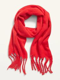 Cozy Soft-Brushed Fringed Scarf for Women