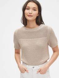 Boxy Short Sleeve Crewneck Sweater