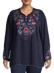 Plus Bisma Embroidered Blouse
