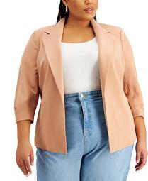 Trendy Plus Size Kiss-Front Blazer, Created for Macy's