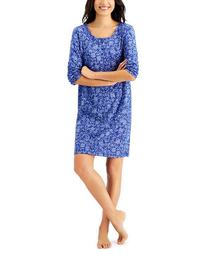 Printed Cotton Long Sleeve Nightgown, Created for Macy's