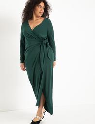 Wide Neck Wrap Gown