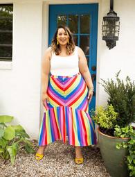 Opposing Stripes Maxi Skirt