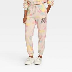 Keith Haring Women s Keith Haring Tie Dye Graphic Jogger Pants Pale